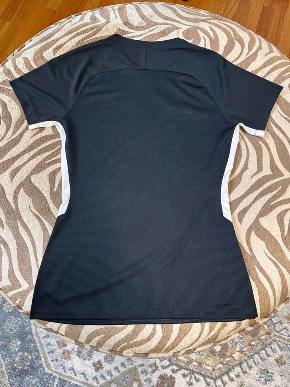 Nike Women’s Black Athletic Jersey with White Accents - Picture 3 of 5